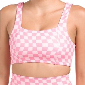 Wilo the Label Pink Checkered Sports Bra Size M